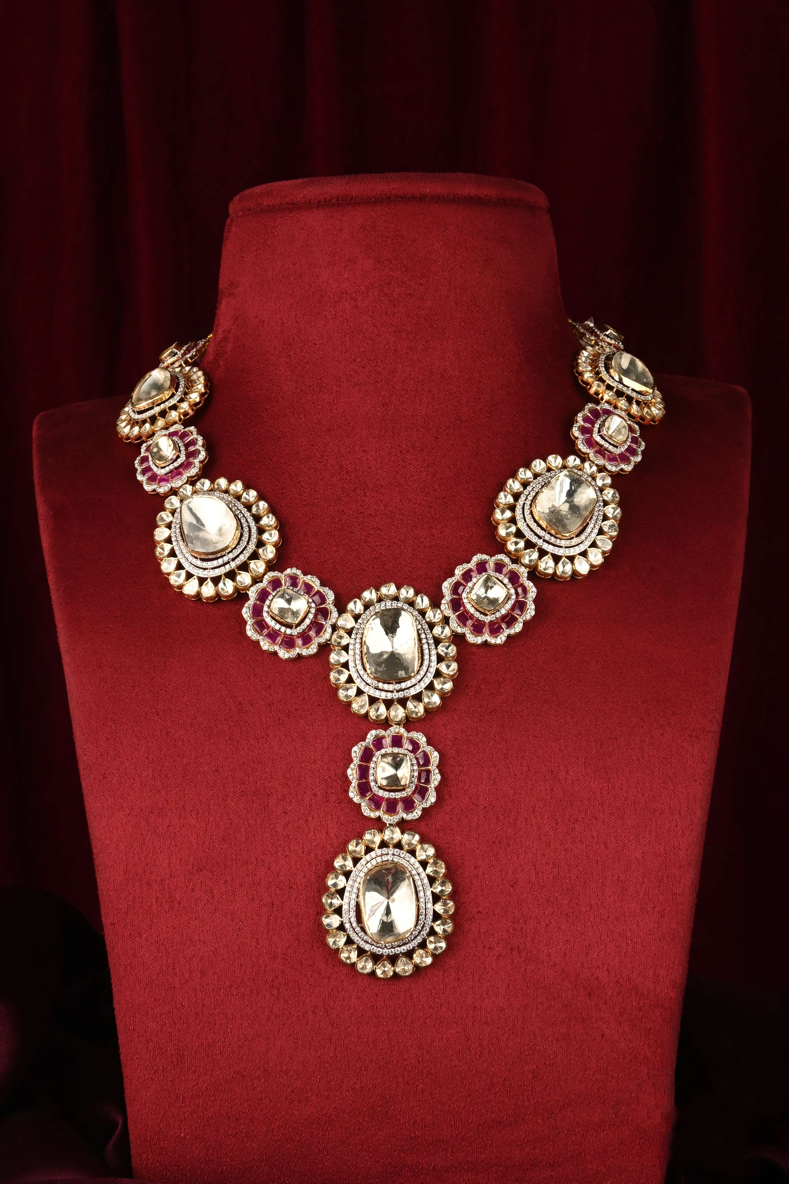 Brinda Gold and Diamonds - Emerald Gold Necklace